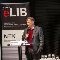 prof. JUDr. Vladim&iacute;r Bala&scaron;, CSc. - ministr &scaron;kolstv&iacute;, ml&aacute;deže a tělov&yacute;chovy. Z&aacute;věrečn&aacute; konference projektu CzechELib - 13. ř&iacute;jna 2022